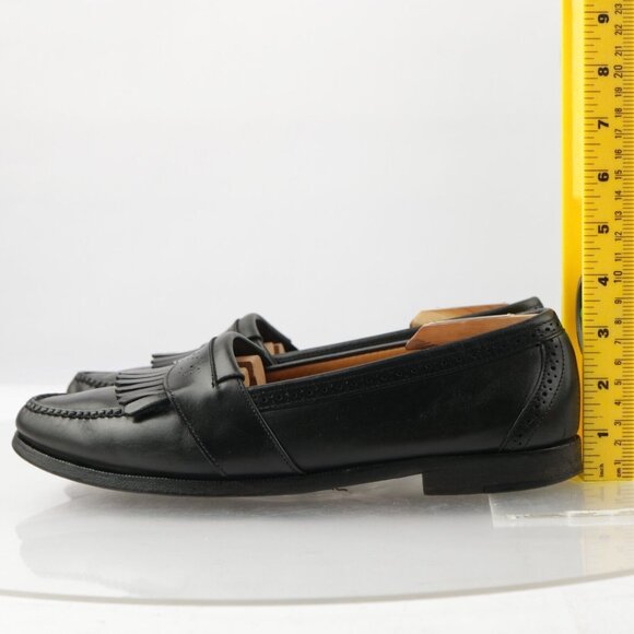VTG Cole Haan Mens Loafer Size 9.5 D Black Leather Kiltie Shoe American Handsewn main image 11